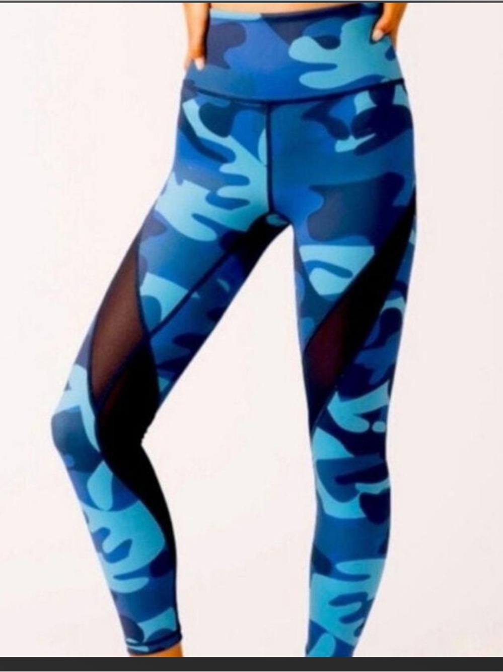 Zyia Active navy camo mesh light n tight high rise 7/8 leggings, size 6-8